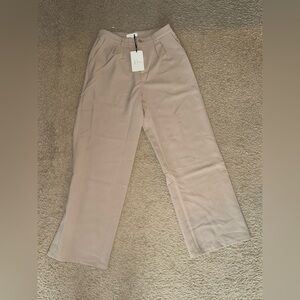 Khaki Wide-Leg Trousers